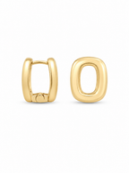 Matte Gold Plated Oval Huggie Earrings | Chunky Minimal