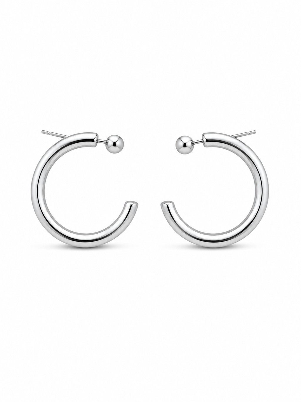 Gold Plated / White Gold Plated Open Hoop Earrings | C Shape