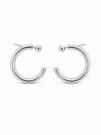 Gold Plated / White Gold Plated Open Hoop Earrings | C Shape