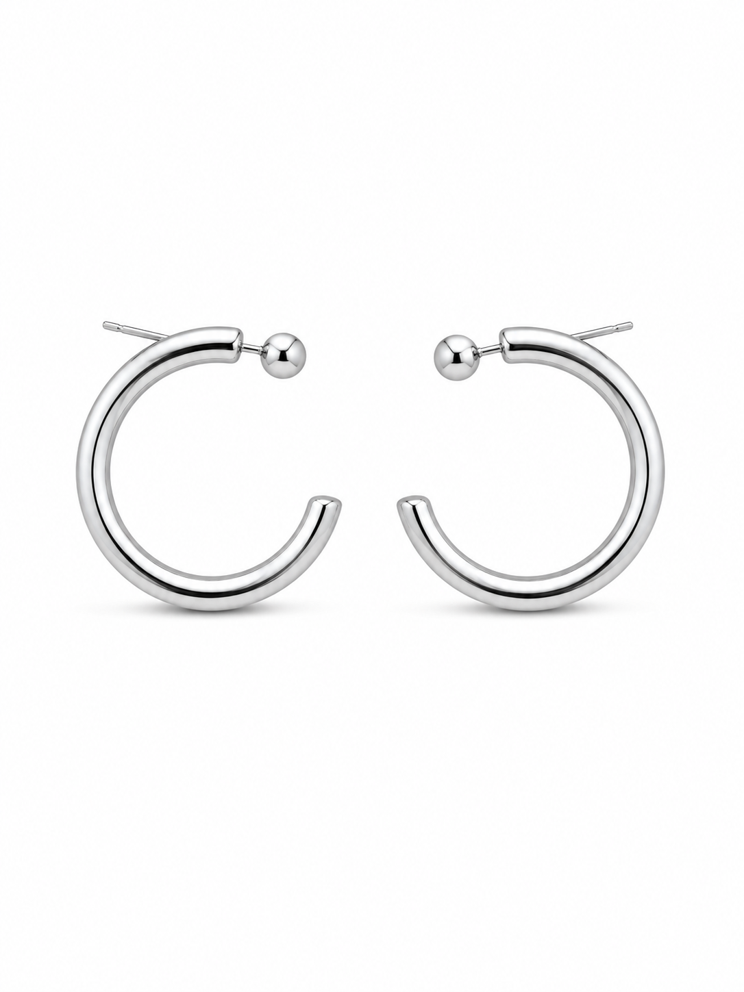 Gold Plated / White Gold Plated Open Hoop Earrings | C Shape