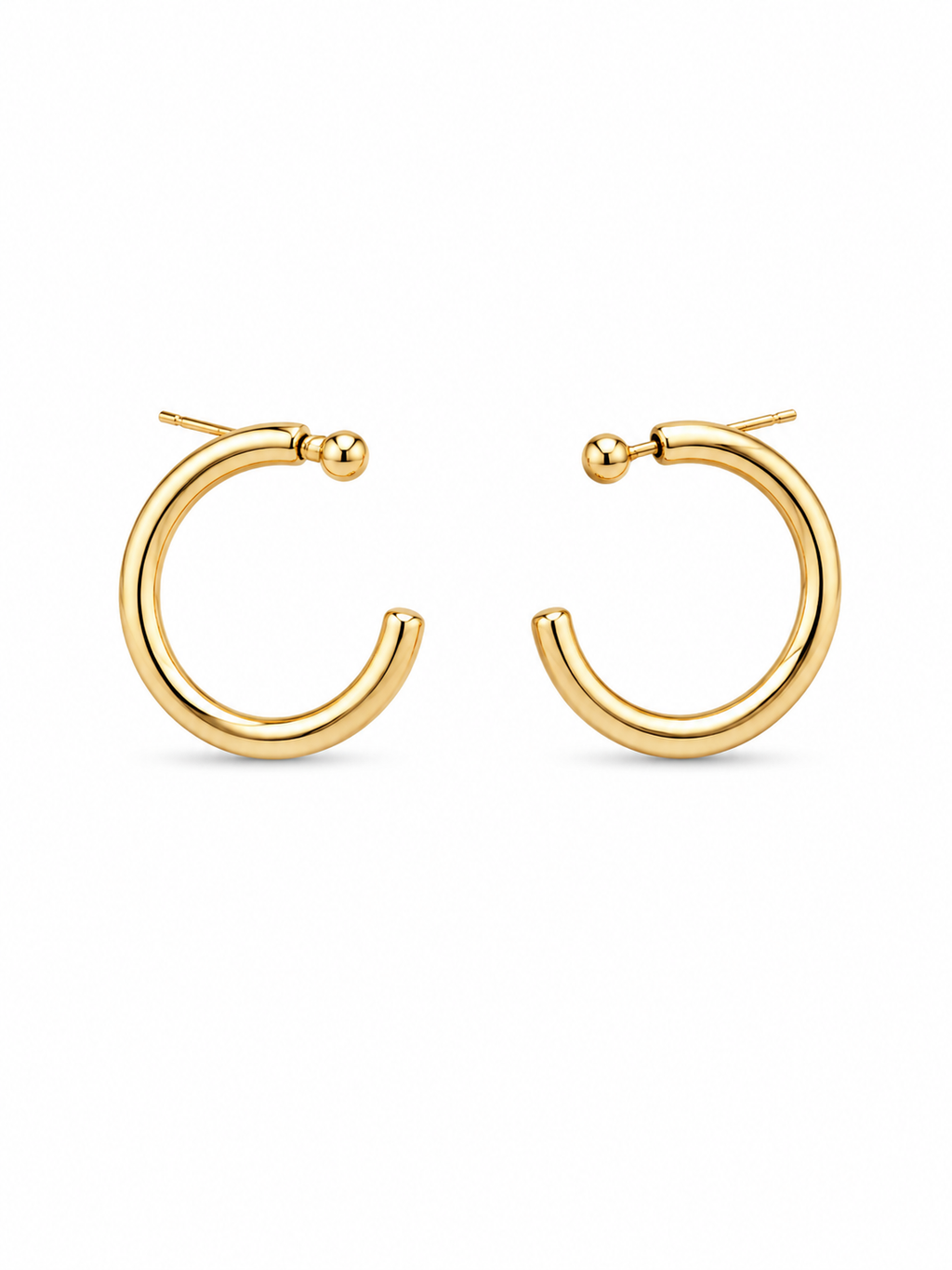 Gold Plated / White Gold Plated Open Hoop Earrings | C Shape