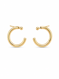 Gold Plated / White Gold Plated Open Hoop Earrings | C Shape