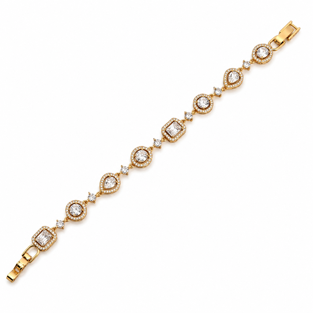 Gold Plated CZ Tennis Bracelet for Women | AAA Cubic Zirconia | Hypoallergenic | Tarnish Resistant
