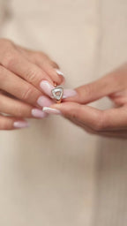 Rose Gold Plated Triangle Ring with Cubic Zirconia – Adjustable Sizes 7